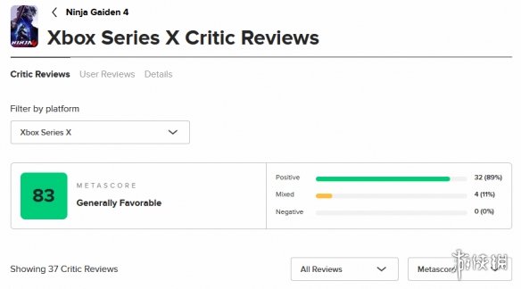 《忍者龙剑传4》的Metacritic评分现已公布：战斗体验极为畅快_既残酷又华丽！