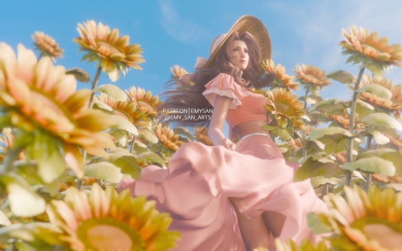 《最终幻想7》3D精美画作：蒂法与爱莉丝亲密互动令人心动不已！