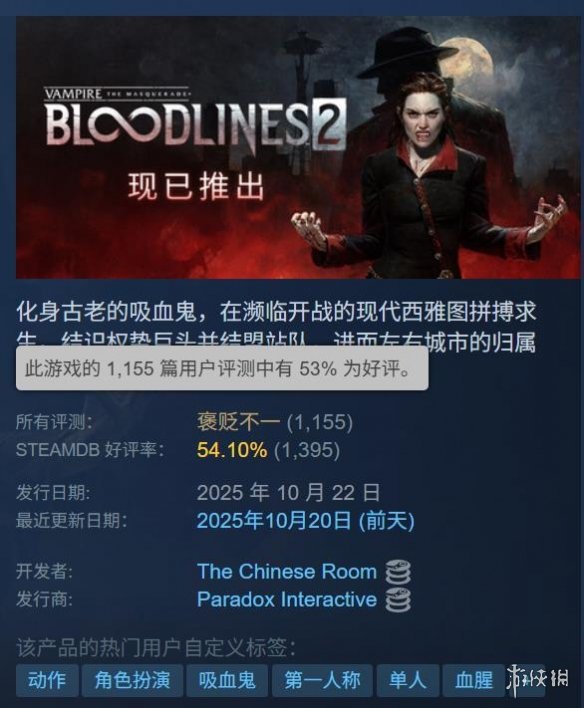 《吸血鬼_避世血族2》引发的评价冷热不均：拖延六年__反倒不如最初版本