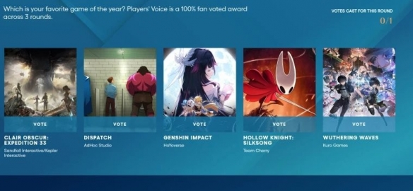 TGA玩家之声终极提名名单正式公布:《原神》与《鸣潮》前景竞争激烈! TGA玩家之声终极提名名单正式公布:《原神》与《鸣潮》前景竞争激烈!