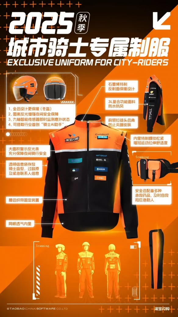 淘宝闪购与F1中国大奖赛携手合作，骑手身着橙色制服巧遇迈凯伦团队

