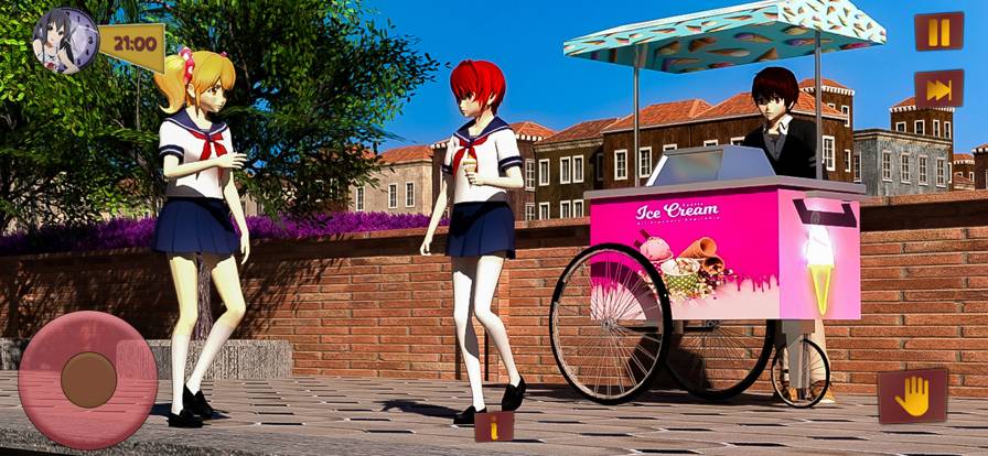 动漫高中樱花少女